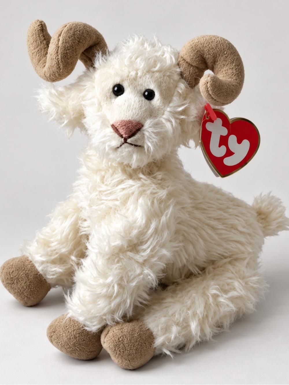 Vintage TY Attic Treasures Ramsey Ram Plush 1993 🤎 HTF w/ Tag | Curly Goat |